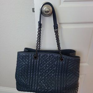 Bottega Veneta Blue Intrecciato Nappa Leather Shoulder Bag
